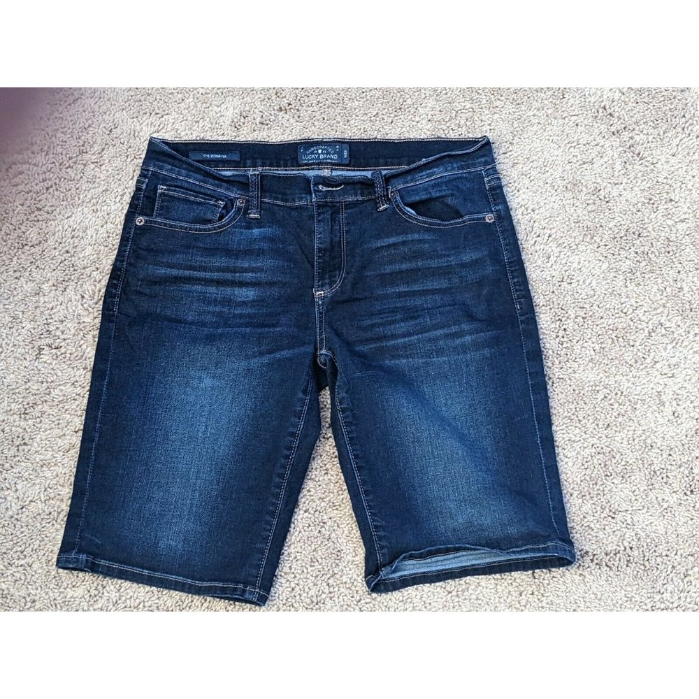 LUCKY BRAND THE BERMUDA Women's Size 6/28 Stretch Blue Denim Jean Shorts